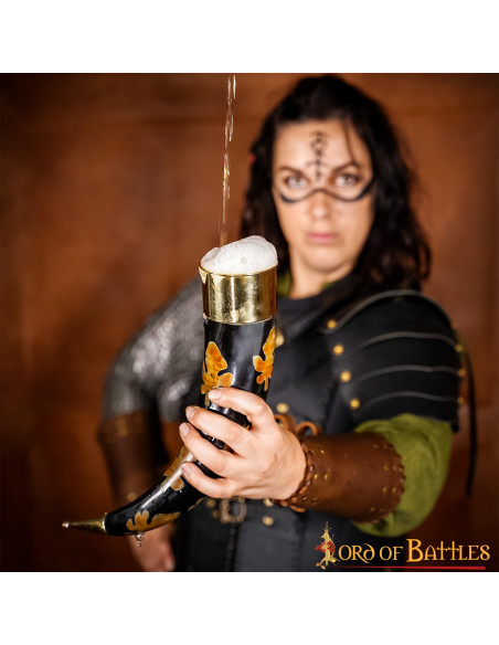 Drinking horn with charred flecks and...