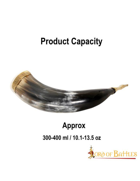 Medieval Viking drinking horn with...