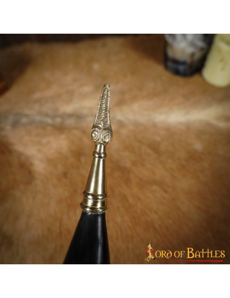 Medieval Viking drinking horn with...