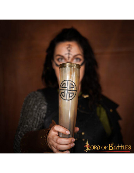 Celtic knot drinking horn