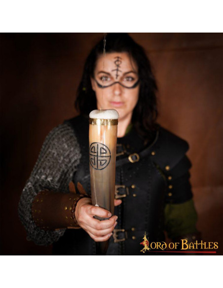 Celtic knot drinking horn