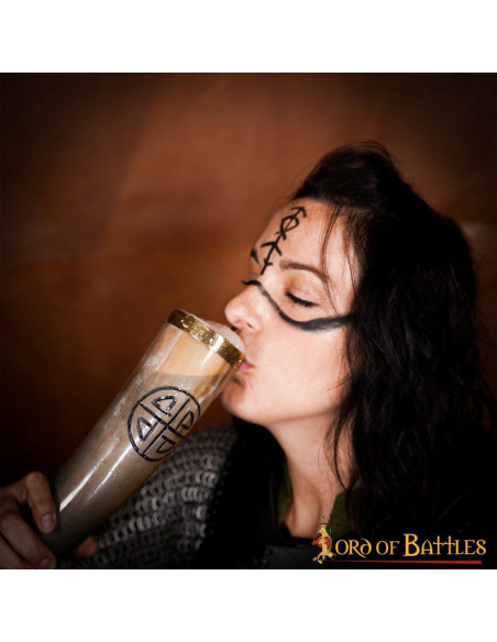 Celtic knot drinking horn