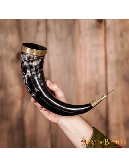 Viking drinking horn Cross Troll model