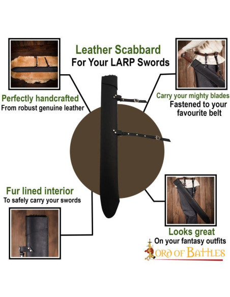 Handmade leather scabbard for LARP...