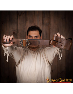 Brown pirate belt with baldric for LARP and Cosplay