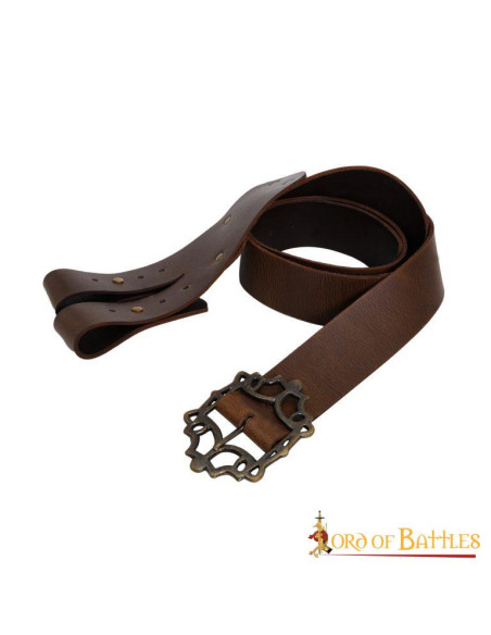 Brown pirate belt with baldric for...