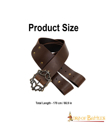 Brown pirate belt with baldric for...