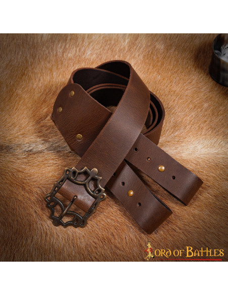 Brown pirate belt with baldric for...