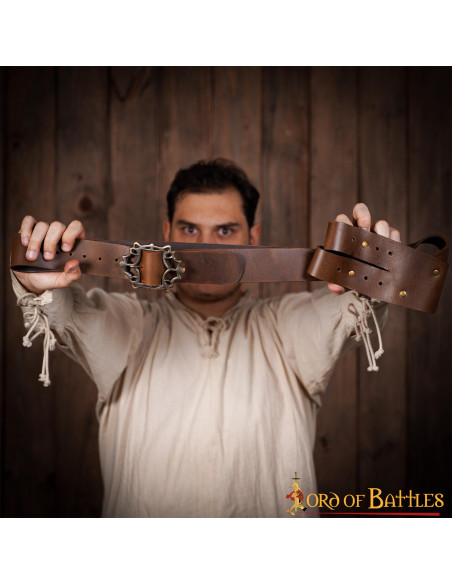 Brown pirate belt with baldric for...