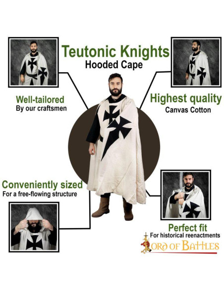 Teutonic Knights Hooded Cotton Cloak