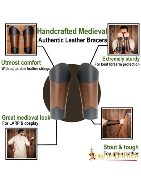 Medieval bracelets of genuine leather...