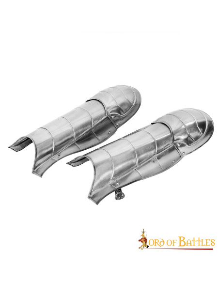 Medieval fantasy greaves with knee pads