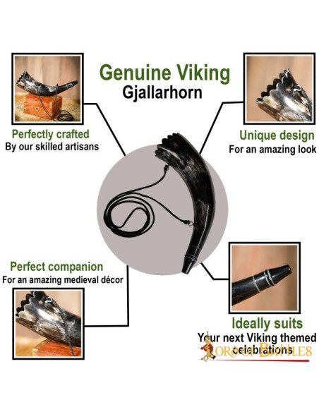 Viking horn with strap model Gjallarhorn