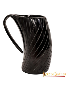 Viking style ox horn beer mug
