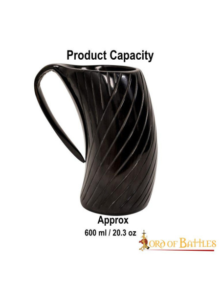 Viking style ox horn beer mug