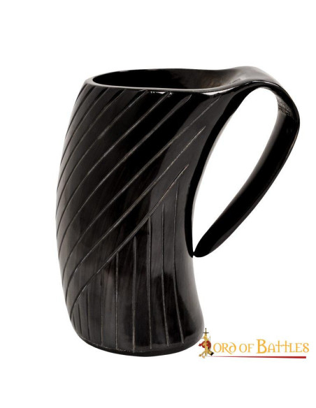 Viking style ox horn beer mug