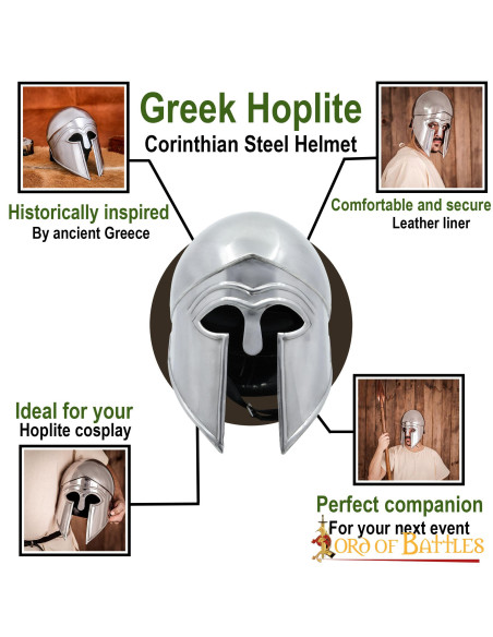 Corinthian Greek helmet with leather... Corinthian Greek helmet with leather...