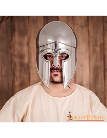 Corinthian Greek helmet with leather... Corinthian Greek helmet with leather...