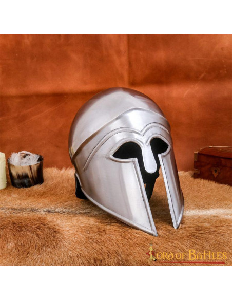 Corinthian Greek helmet with leather... Corinthian Greek helmet with leather...