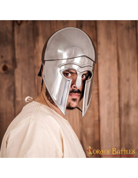 Corinthian Greek helmet with leather... Corinthian Greek helmet with leather...