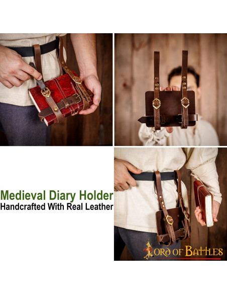 Leather diary holder to be worn on a...