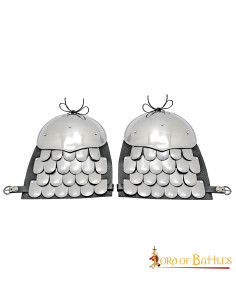 Medieval steel shoulder pads with scales