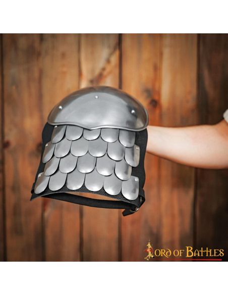 Medieval steel shoulder pads with scales
