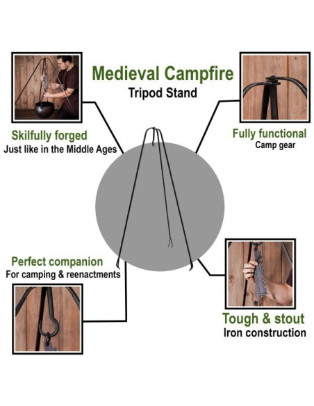 Wrought iron tripod medieval...