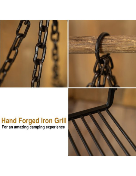 Wrought iron grill for camping, 48 x...