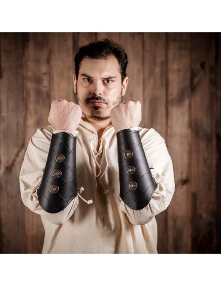 Black medieval bracelets with flats