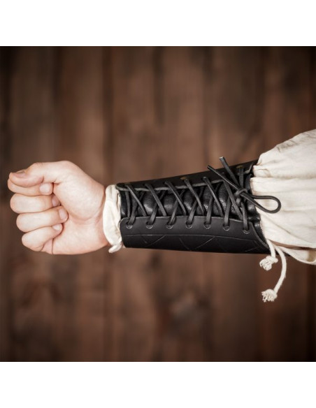 Black medieval bracelets with flats