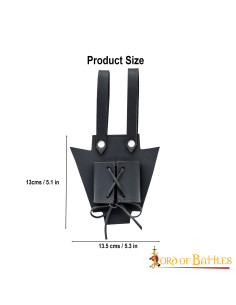 Medieval black leather baldric for daggers or swords 2