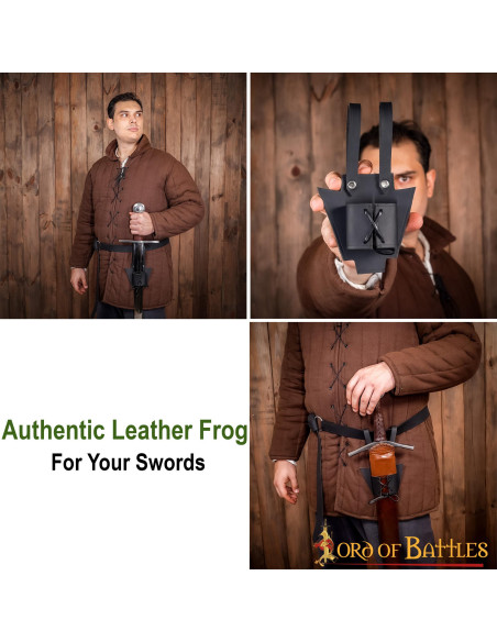 Medieval black leather baldric for...