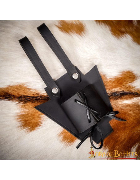 Medieval black leather baldric for...