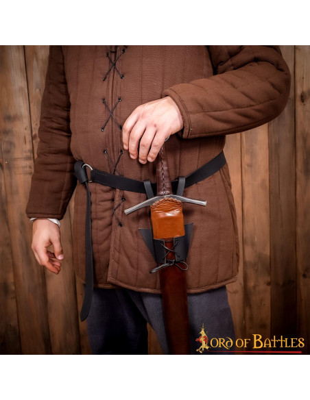 Medieval black leather baldric for...