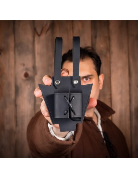 Medieval black leather baldric for...