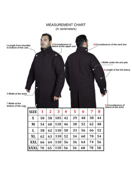 Padded medieval gambeson type 8 with...