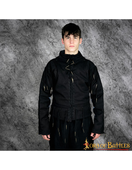 Functional black vest s. XV, with laces