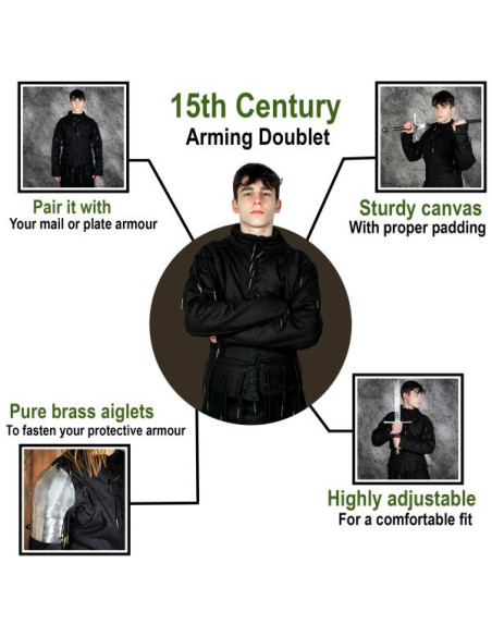 Functional black vest s. XV, with laces