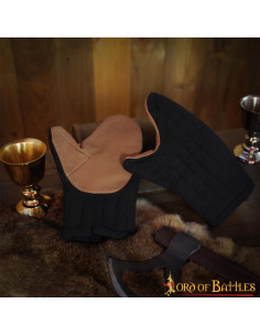 Black cotton padded mitten gloves 2