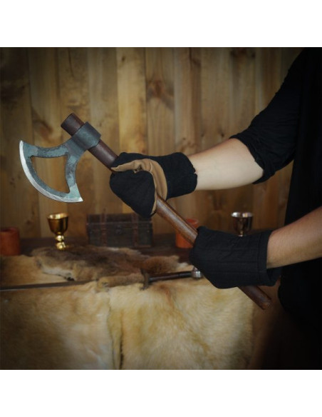 Black cotton padded mitten gloves