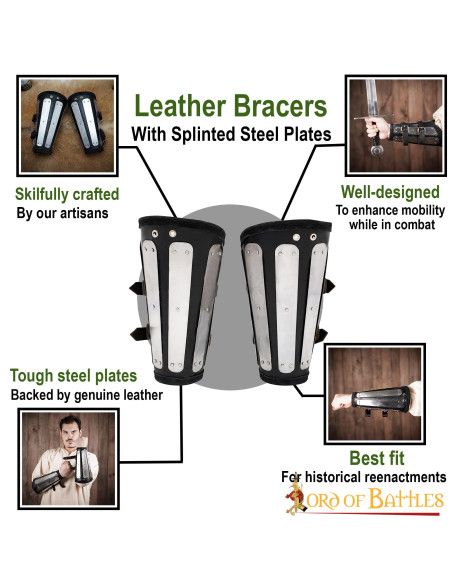 Leather bracelets with metal...