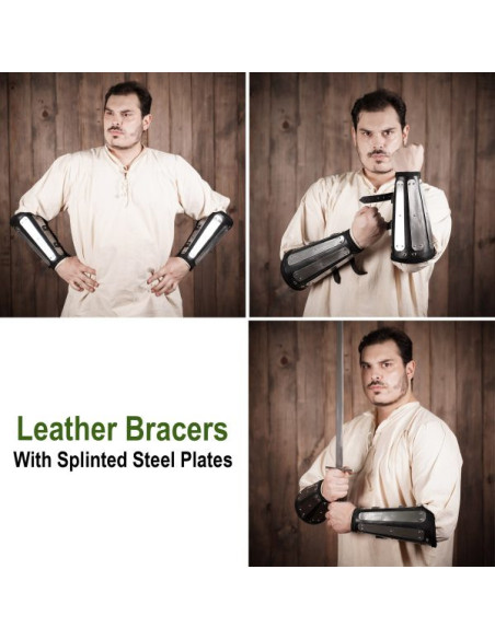 Leather bracelets with metal...