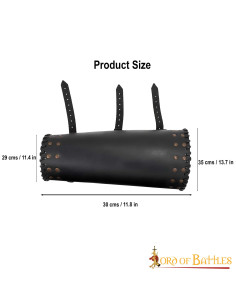 Viking greaves genuine black leather with studs 2