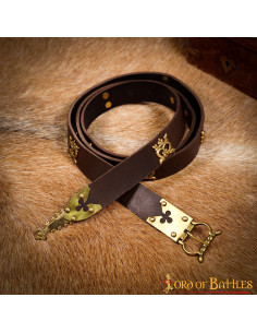Brown Gothic Knight belt with brass details