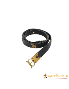 Gothic Knight black belt with brass details
