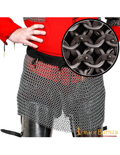 Chainmail skirt with toggle riveted flat ring, 9mm.