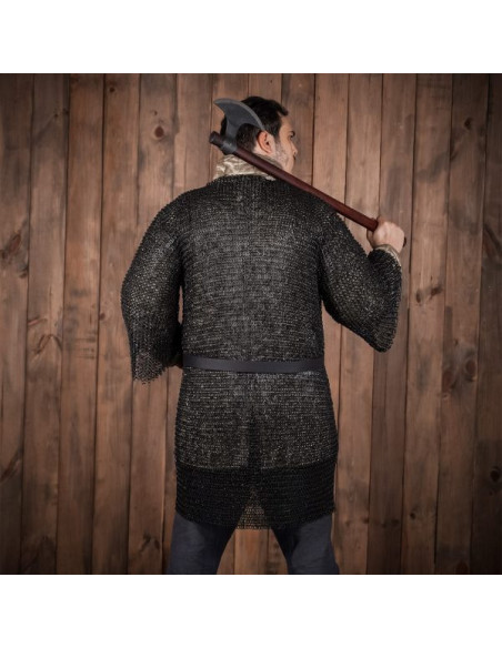 Haubergeon chain mail with riveted...