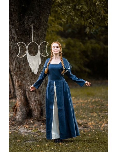 Blue-white medieval dress model Larina