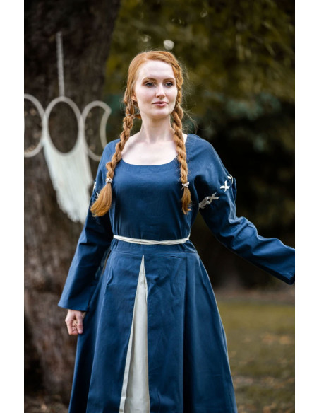 Blue-white medieval dress model Larina